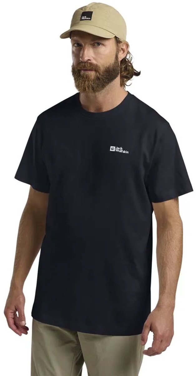 Jack Wolfskin Essential T-shirt Met Korte Mouwen Blauw,Zwart S Man