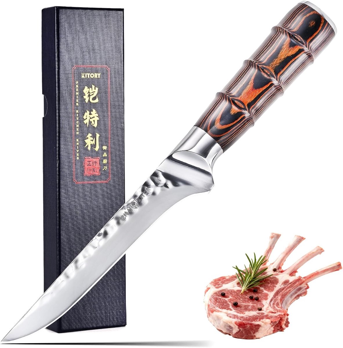 SnelShoppen - Professioneel Fileren Mes 15.5cm - Super scherpe RVS Carbon Staal Boning Knife - Ideaal voor Vlees, Vis, Gevogelte - Keukenaccessoire vo