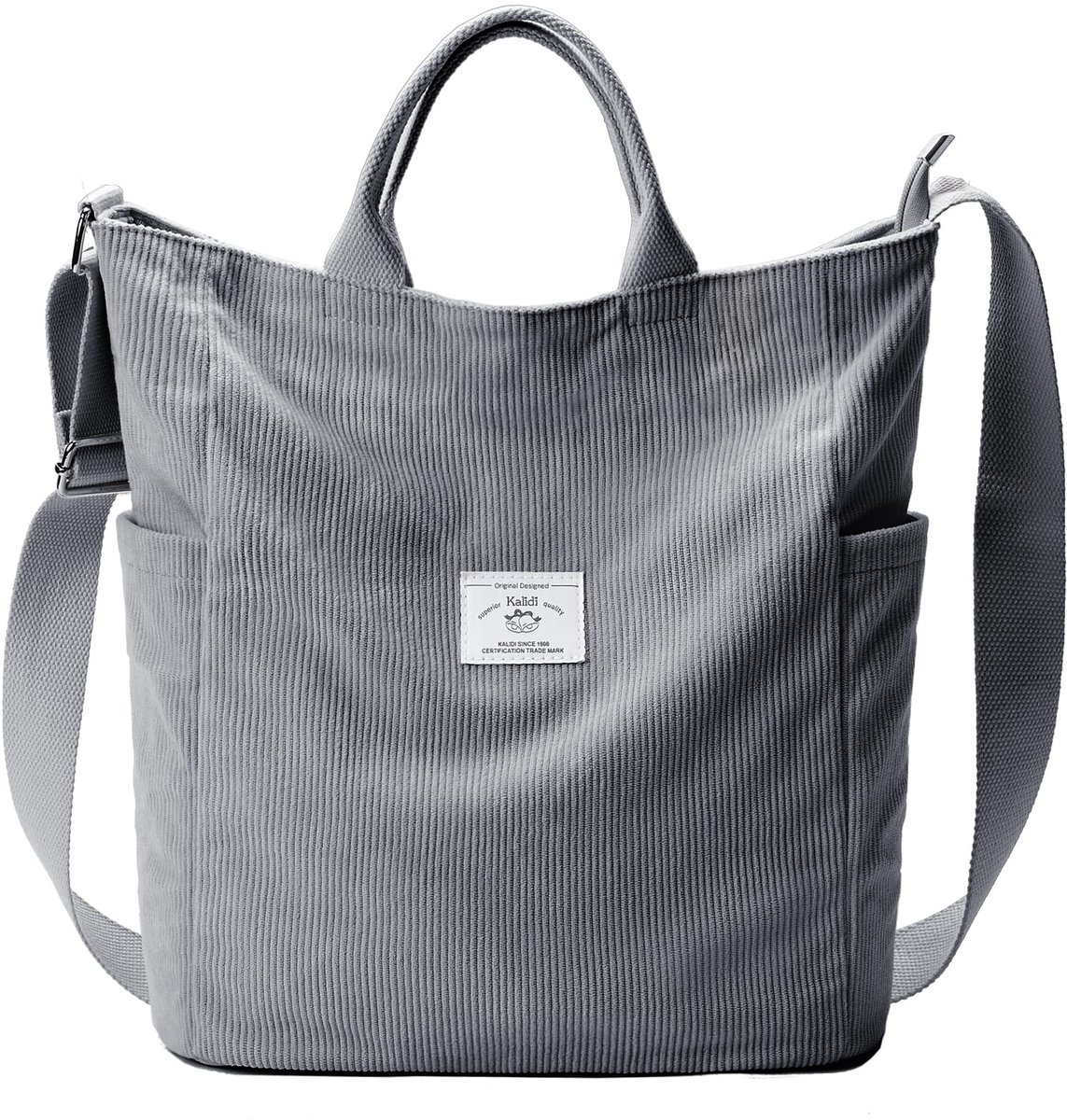 SnelShoppen - Dames Handtas Corduroy Shopper Schoudertas Casual Groot voor School Werk Winkelen - Ruime Tas in Diverse Kleuren