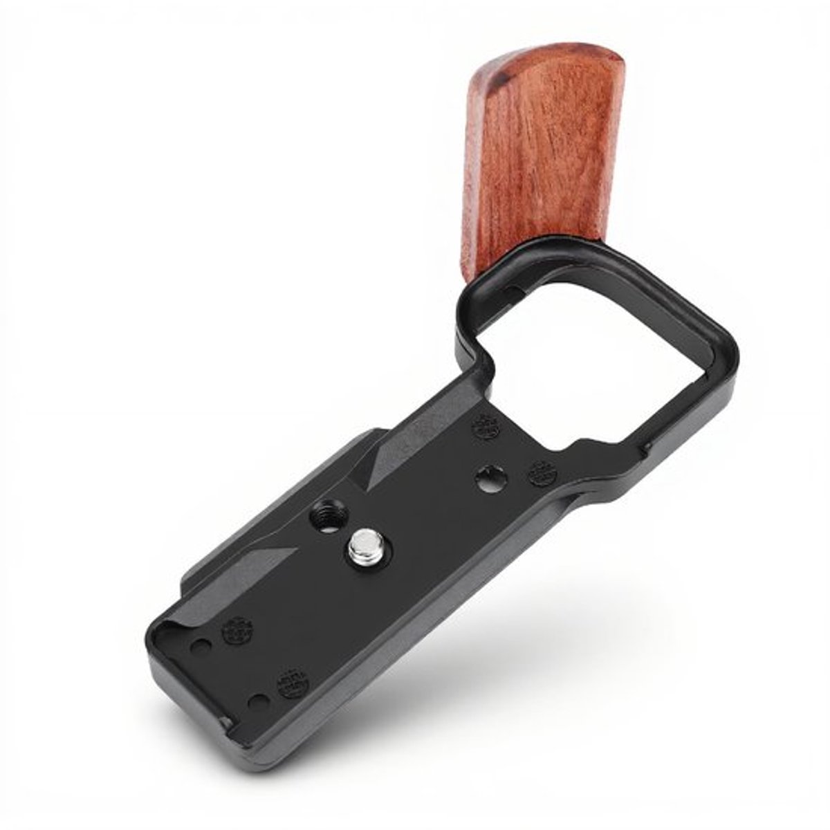 Aluminium Camera L-Beugel voor ZV E10, Snelkoppelings L-Plat met Houten Handgreep, 1/4 Inch Schroefdraad voor Arca Statief Snelkoppelingsplaat, Veelzijdige L-Beugel voor
