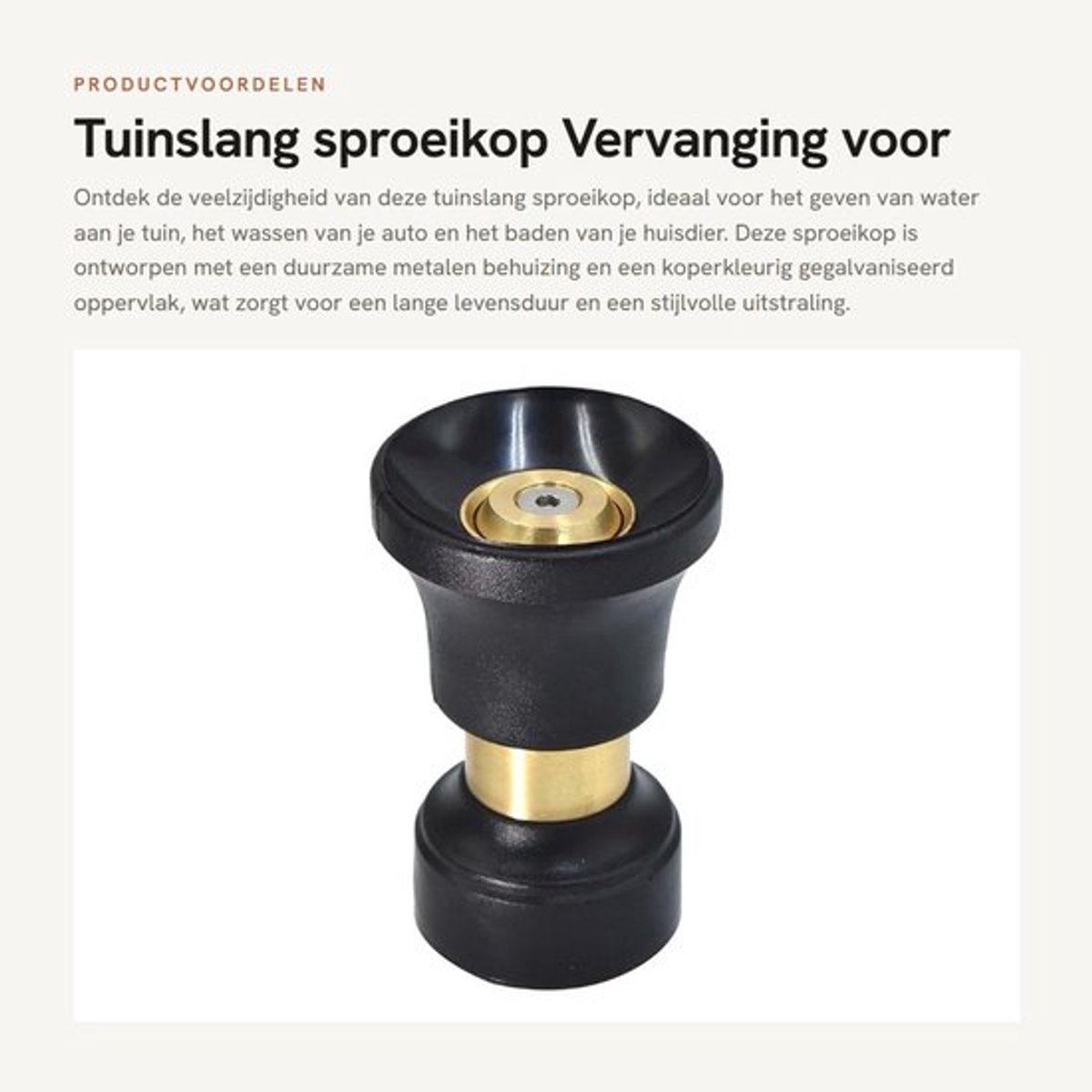 Sproeikop Vervanging - Tuinslang Sproeier - Waterslang Sproeimondstuk - Schoonmaken Auto - Huisdier Bad - Metalen Behuizing - Tuinsproeier