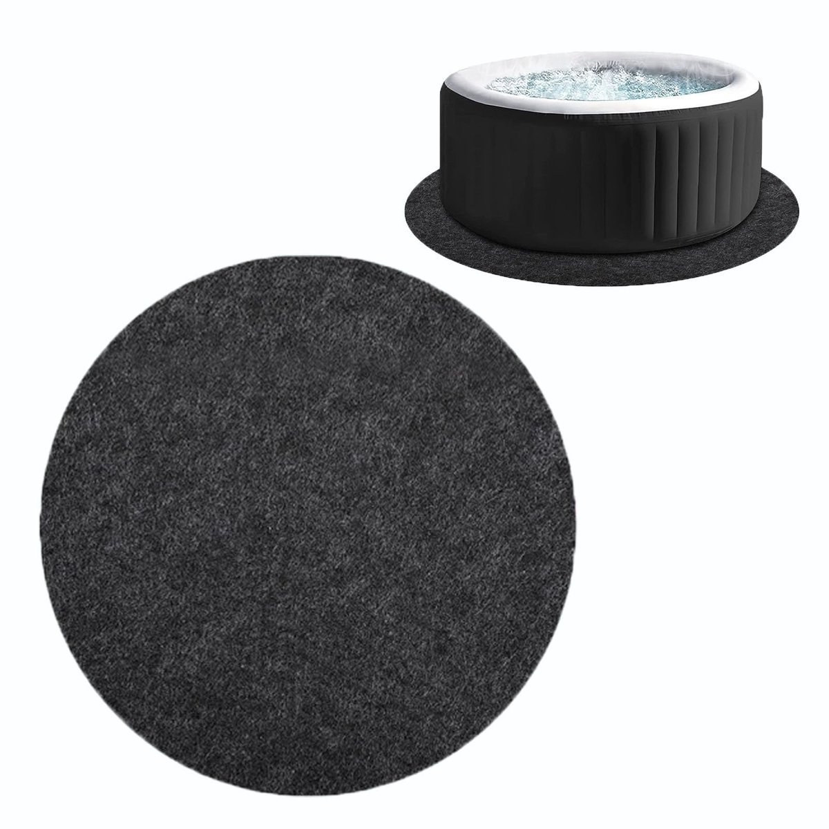 SnelShoppen - Hot Tub-mat voor bovengronds zwembad - Onderzwembadmatten - Waterdichte antislipmat voor opblaasbare spabaden - Rond Dia 2 m - Perfect v