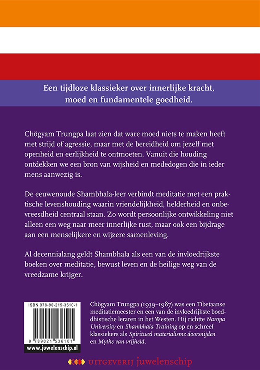 Achterkant van een boek met de tekst 'Een tijdloze klassieker over innerlijke kracht, moed en fundamentele goedheid.' en ISBN.