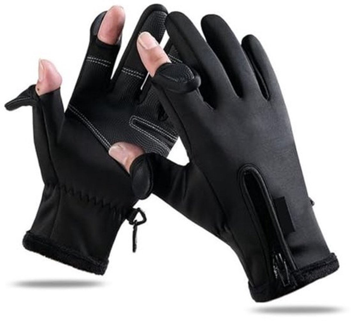 Vishandschoen Warm Gewatteerd - Waterdicht - Winddicht - Antislip - Touchscreen - Zacht Leder - Vissershandschoenen