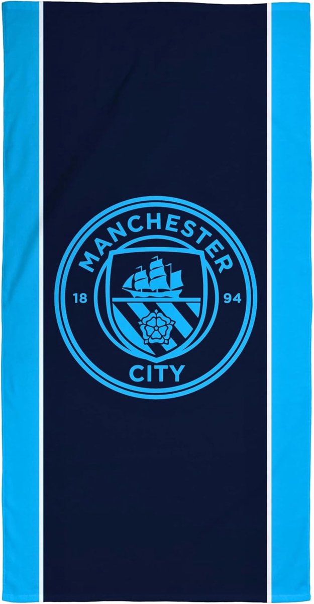 SnelShoppen - Manchester City FC Handdoek | Super Zacht, Voetbal Club Badge Design | Perfect voor Thuis, Douche, Strand & Zwembad | 75cm x 150cm | 100