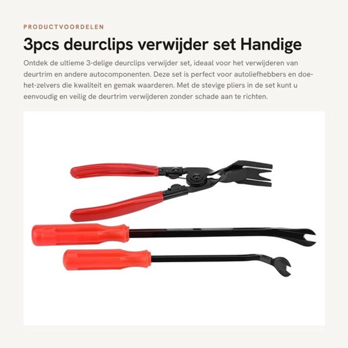 Klinknagels 3 Stuks - Klinknagel Tang - Verwijder Tool - Gereedschapset - Polypropyleen/Mangaanstaal - Veerklem Design - Verwijdertool