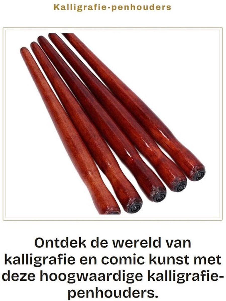 Kalligrafiepenhouder 5 Stuks - Dip Pen Punthouder - Sandelhout - Duurzaam - Voor Beginners - Kunstschildering