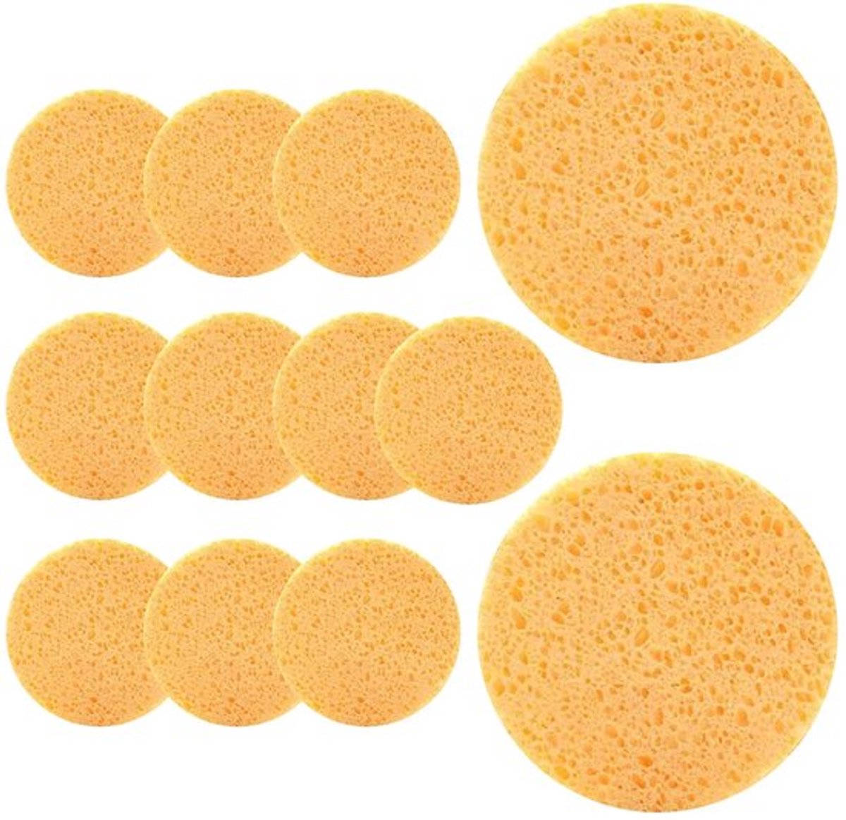 Gezichtsspons 12 Stuks - Herbruikbare Sponsen - Natuurlijke Sponsen - Make-up Remover - Reinigingspads - Cellulose Materialen - Make-upspons