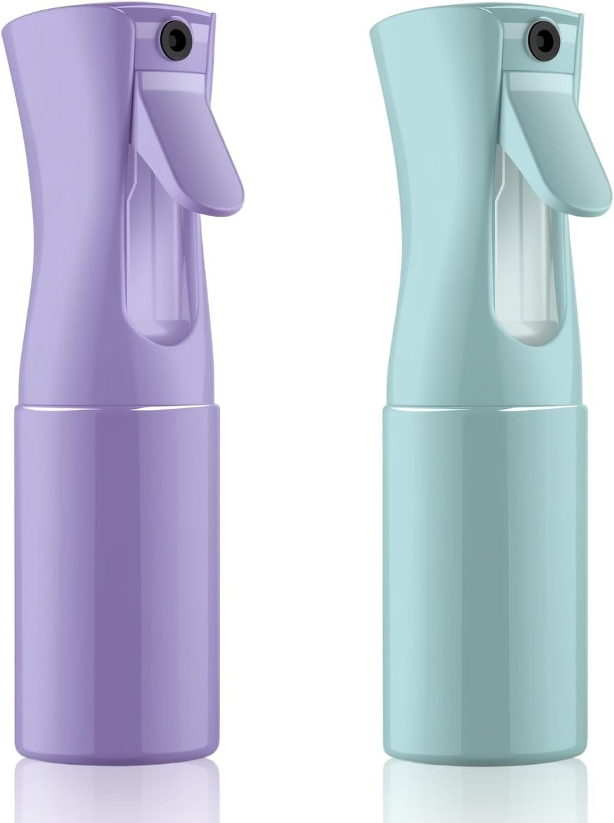 SnelShoppen - Pack of 2 Spray Bottles 300ml - Ultra Fine Spray voor Haarverzorging, Gezichtsreiniging & Huisdieren - Blauw/Paarse Fijnnevel Sprayfless