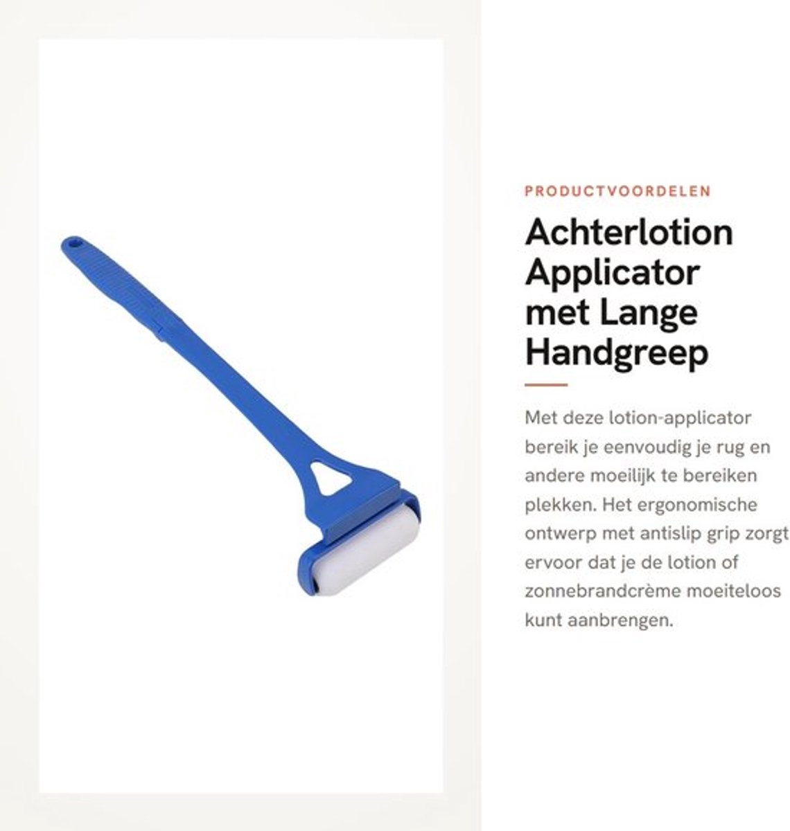 Lotionapplicator Ergonomische Grip - Lotionapplicator voor Rug - Antislip - 3 Rollen - Volledige Rugdekking - Comfortabel Gebruik - Zonnebrandapplicator