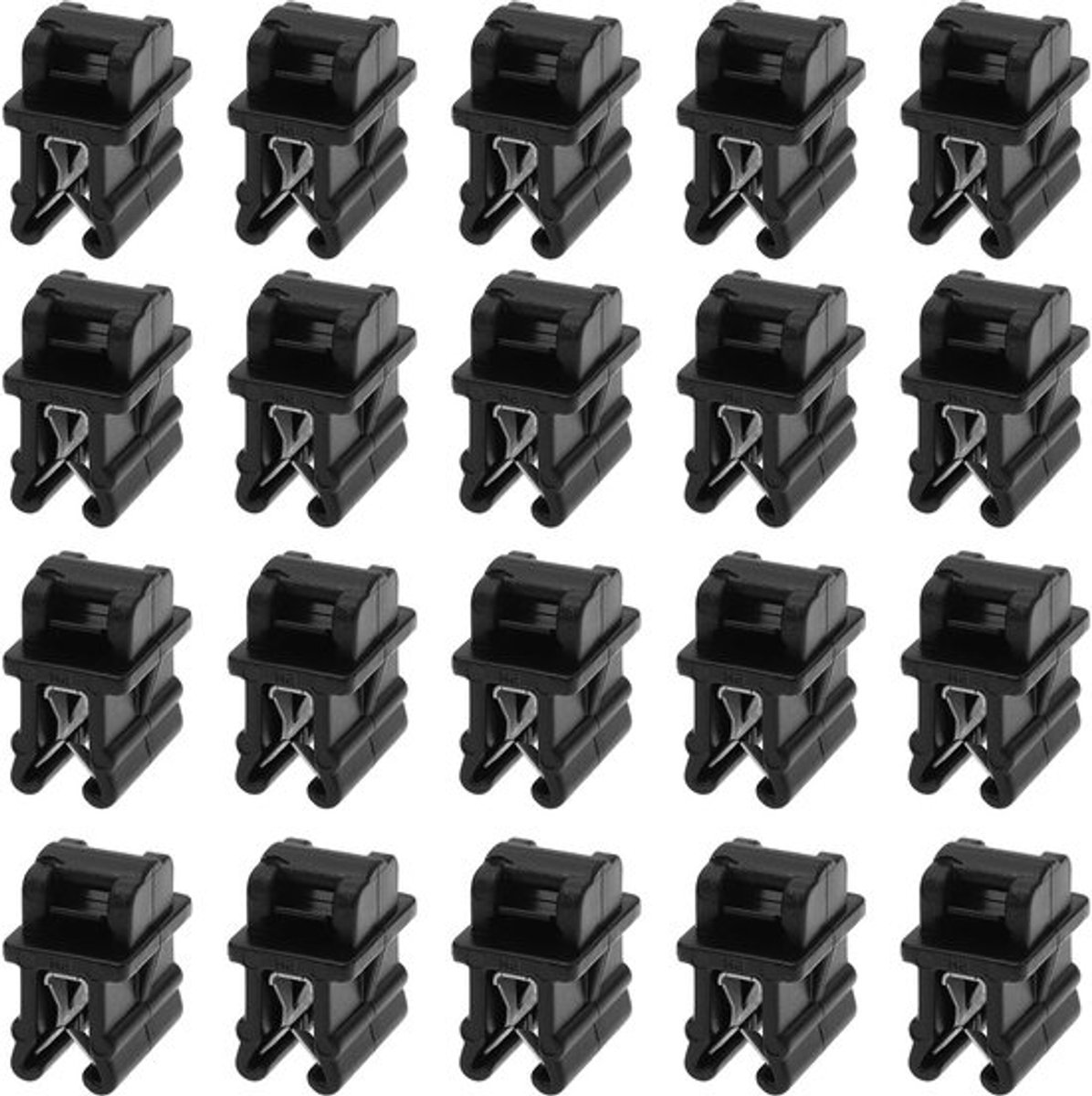 Kabelbinderbevestigingen 20 Stuks - Bevestigingsmiddelen - Kabelbeheer - Montageclips - Kunststof/Metaal - 15 x 10,8 x 3 mm - Kabelbinderclips