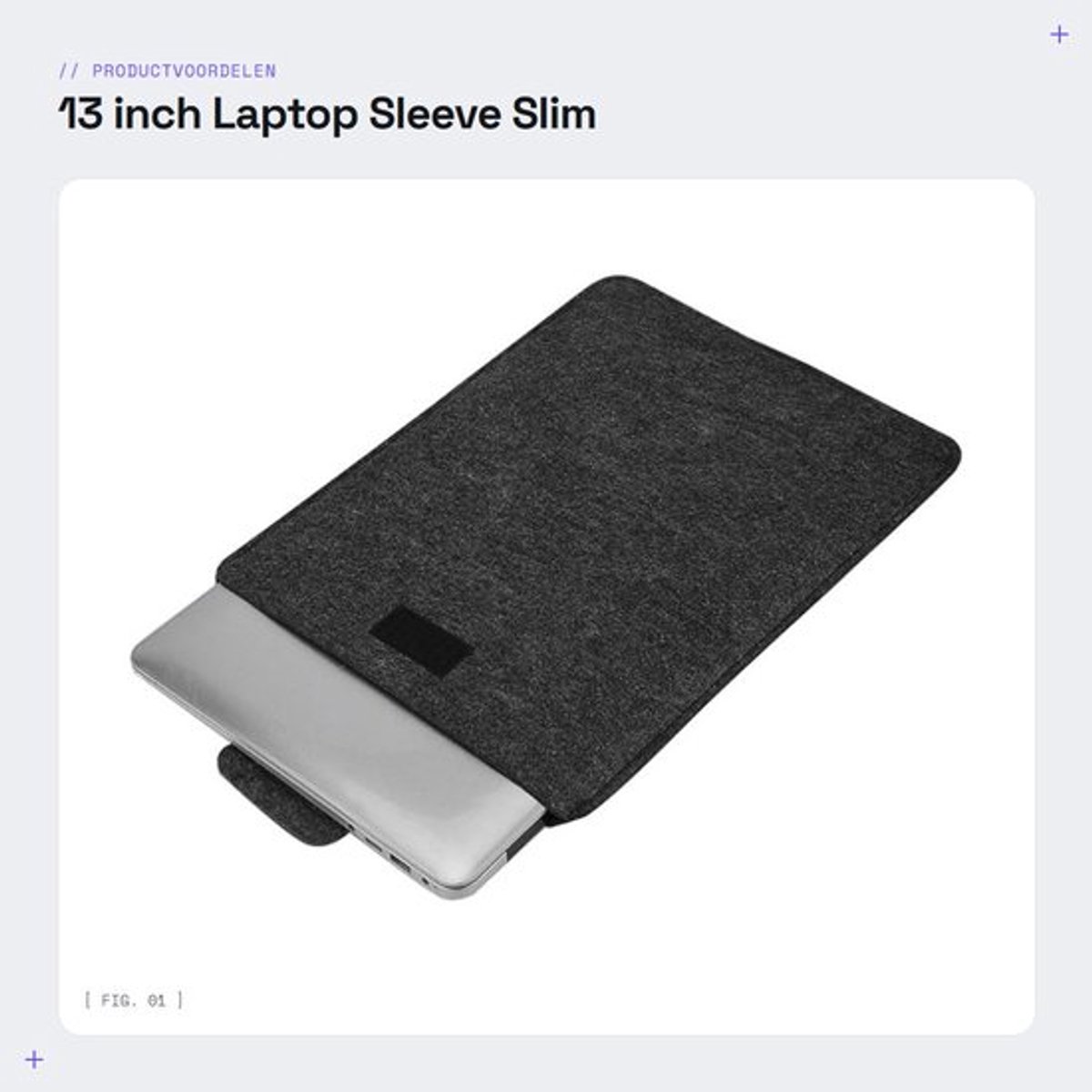 Laptoptas 13 inch - Antibotsing - Vilt/PU - Stofdicht - Krasbestendig - Lichtgewicht en verfijnd ontwerp - Notebookhoes