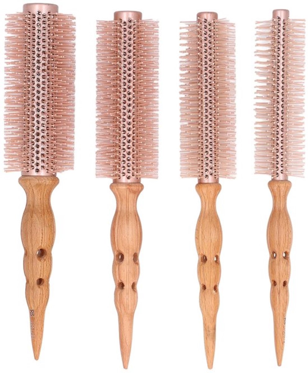 Ronde Haarstylingborstel - Rolhaarborstel - Professioneel gebruik - Draagbaar - Haarkrullerborstel - Geschikt voor thuisgebruik - 4 stuks