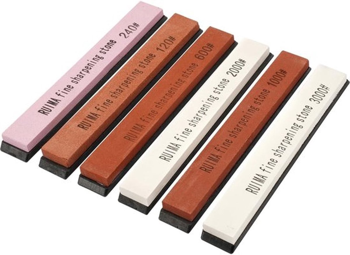 Messenslijper Professionele Set - 6 Slijpstenen 120/240/600/1000/2000/3000 - Hoogwaardig Diamantmateriaal - Slijtvast en Duurzaam - Ideaal voor Keuken en Buiten - Slijpsteen