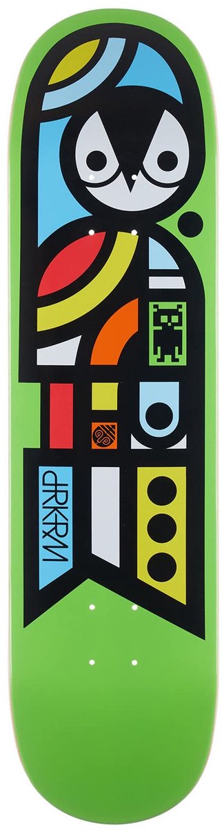 SnelShoppen - Skateboard-deck sculptuur 8,125 x 32 cm groen - Uniek wanddecoratie voor skaters, trendy interieur, cadeau voor skateboardliefhebbers