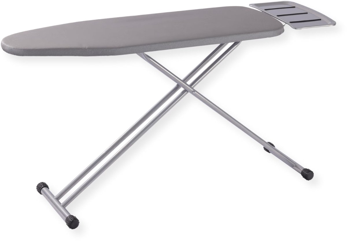 SnelShoppen - Inklapbare Strijkplank met Stoomunithouder - Strijktafel 110x33cm - Light Grey - Ideaal voor Thuisgebruik en Opbergen