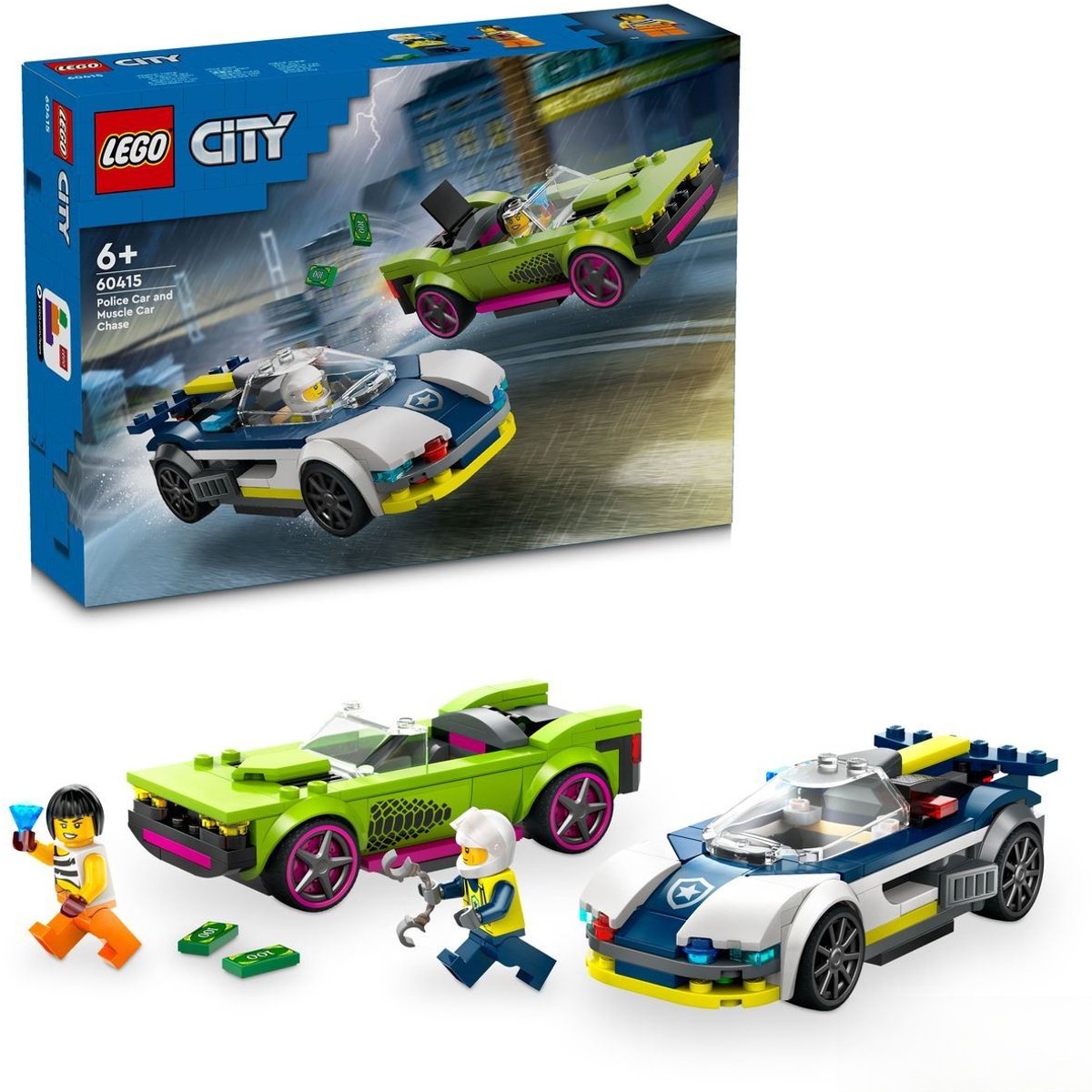 LEGO 60415 City Politiewagen en snelle autoachtervolging Politie Auto Speelgoed Set — afbeelding 24