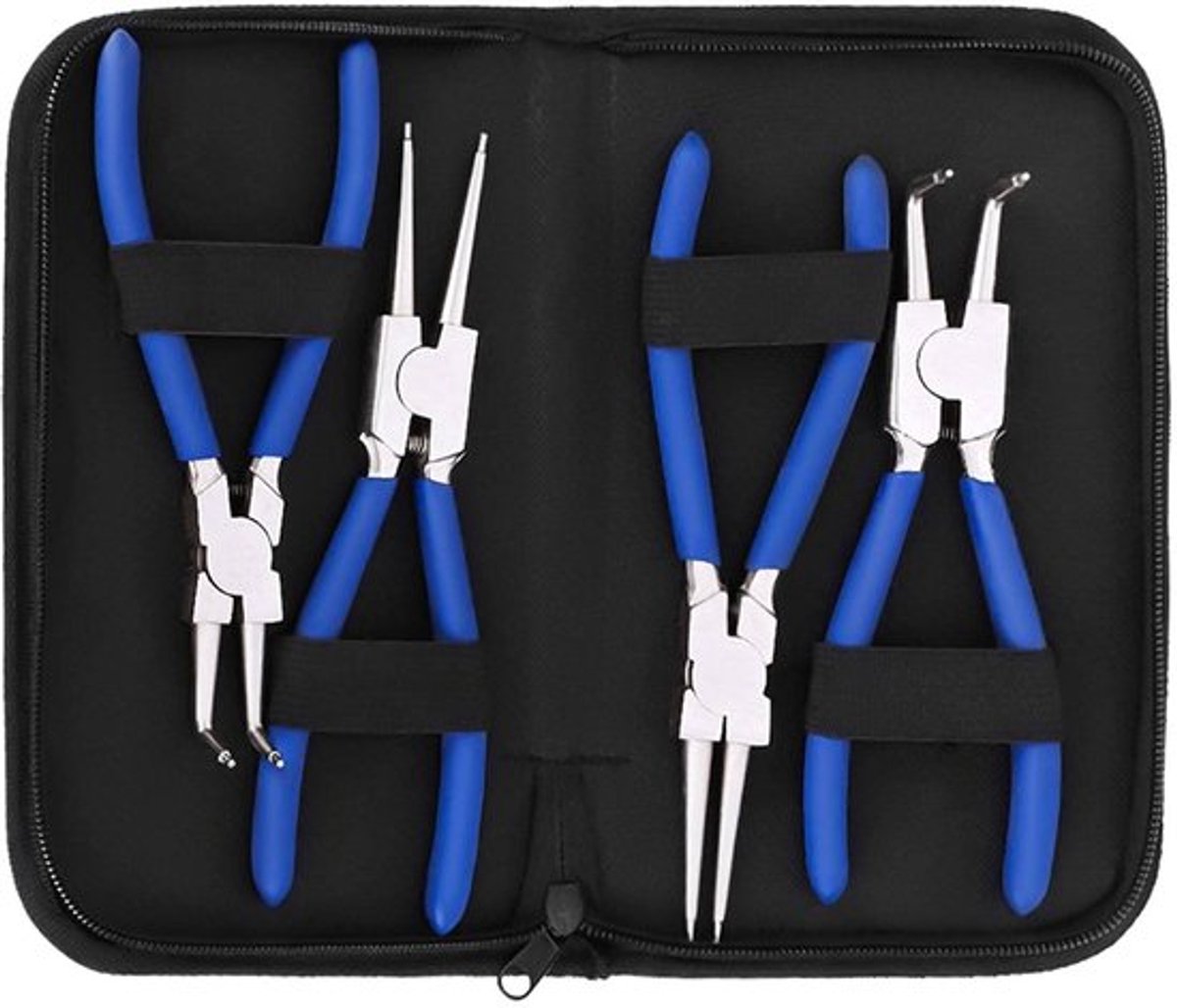 Borgringtangenset - 7-inch borgringtang voor zwaar gebruik - Geel - Interne en externe klemmen - Perfect voor installatie en verwijdering...