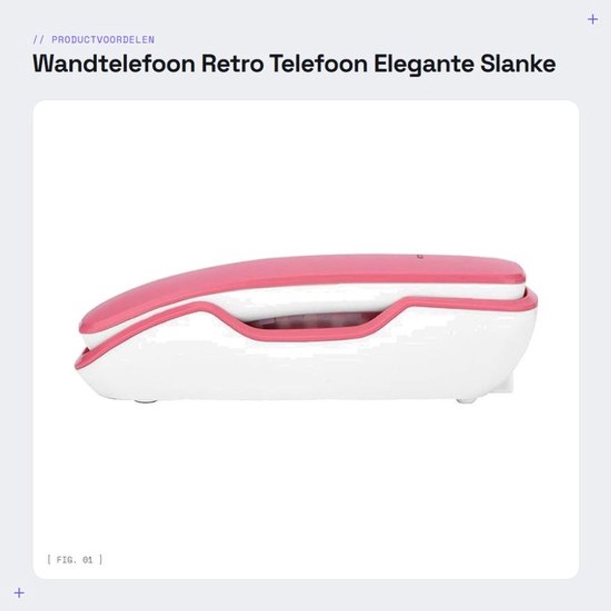 Wandtelefoon met Pauzefunctie - Retro Telefoon - Elegante Wandtelefoon - Laatste Nummer Herhalen - Beltoon - Slank Ontwerp - Vaste Telefoon