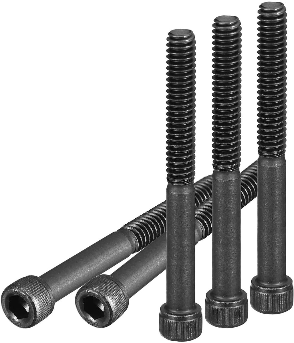 1/4-20 x 2-1/2 Inch Cilinderkop Schroeven, 12 Stuks, 12.9 Legering Staal, Hex Socket, Zwart Oxide Afwerking, Machine Schroeven voor Precisietoepassingen