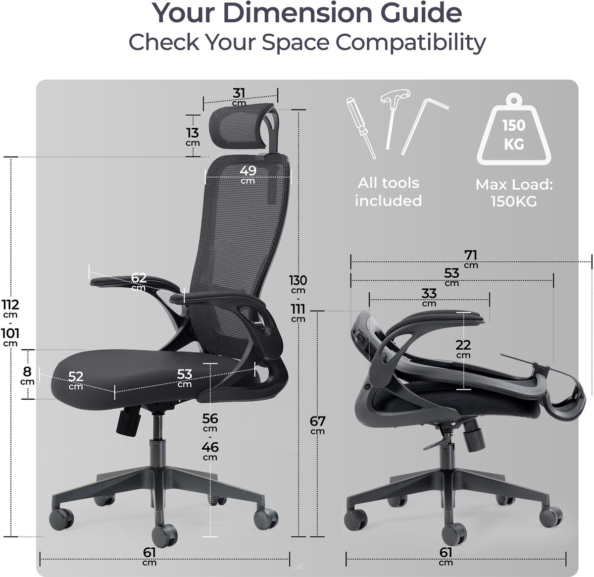 SnelShoppen - Opvouwbare Bureaustoel voor Kleine Ruimtes | Ergonomisch Ontwerp | Hoge Rebound Mesh | Compacte Gaming Stoel voor Volwassenen en Kindere