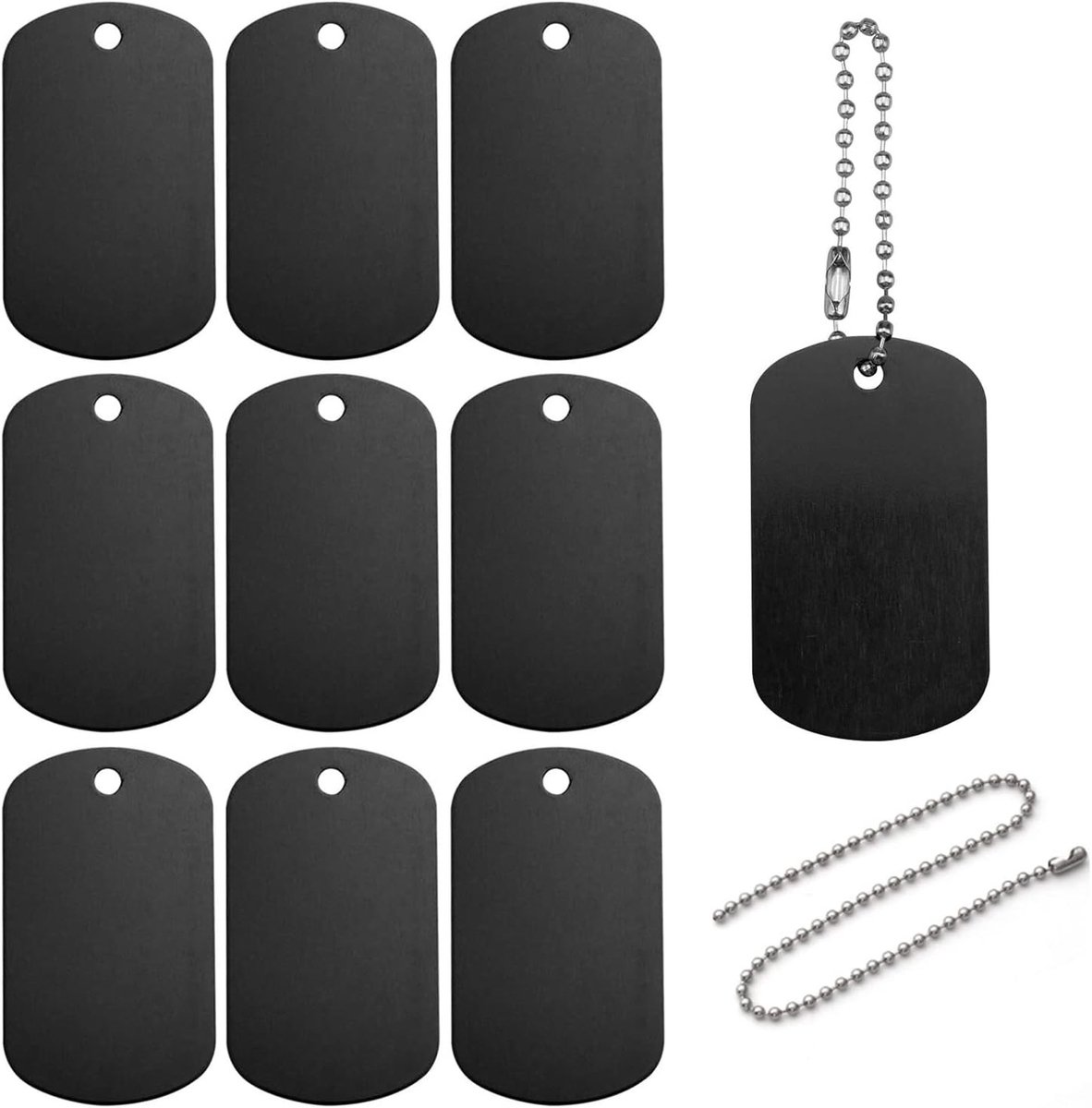 Set van 25 lege aluminium hondenpenningen, signaalvorm met gat, 50 x 29 mm, 1 mm dik - ideaal voor identificatie en personalisatie