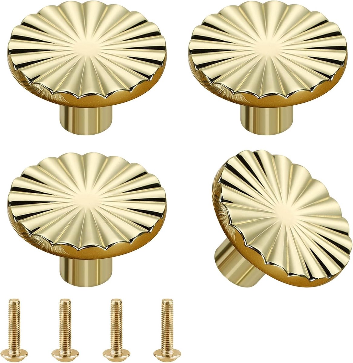 Ronde handgrepen met één gat, gouden ladeknoppen voor keukenkasten en laden, zinklegering meubelknoppen, moderne kastknoppen, set van 4 stuks