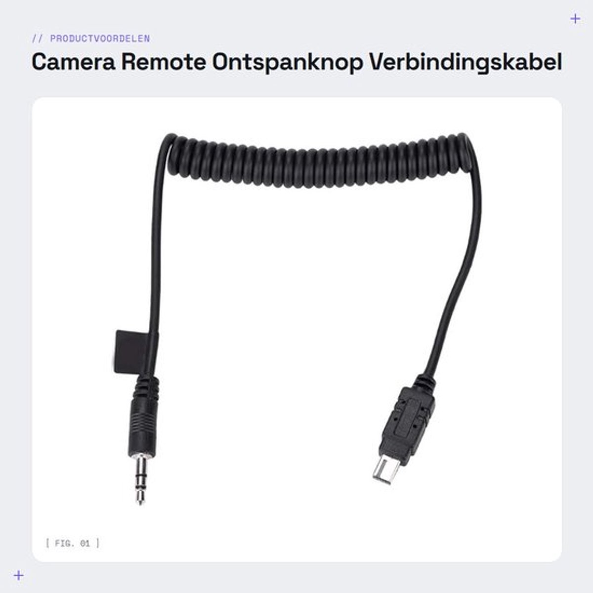 Ontspanknop Verbindingskabel 50-100cm - Camera Sluiterkabel - 2,5mm/3,5mm Stekker - Schokbestendig - Kunststof/Legering - Trillingsverwijdering