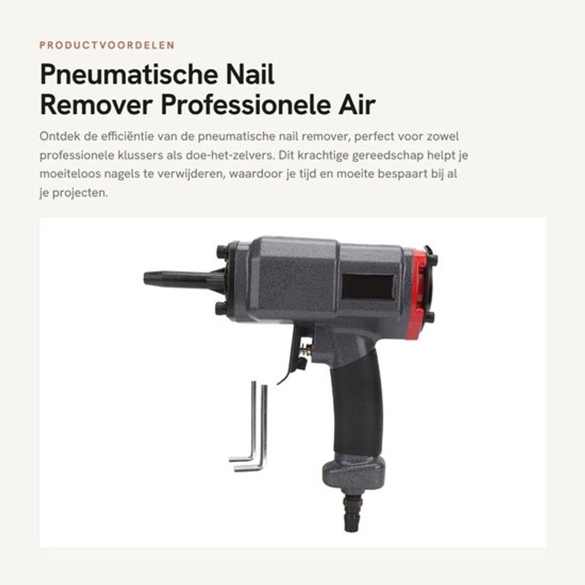 Nagelverwijderaar Draagbaar - Pneumatische Nagelverwijderaar - Professionele Air Punch - Heavy Duty Gereedschap - Hoogwaardige Kwaliteit - Verbeterde Werkefficiëntie - Nageltacker
