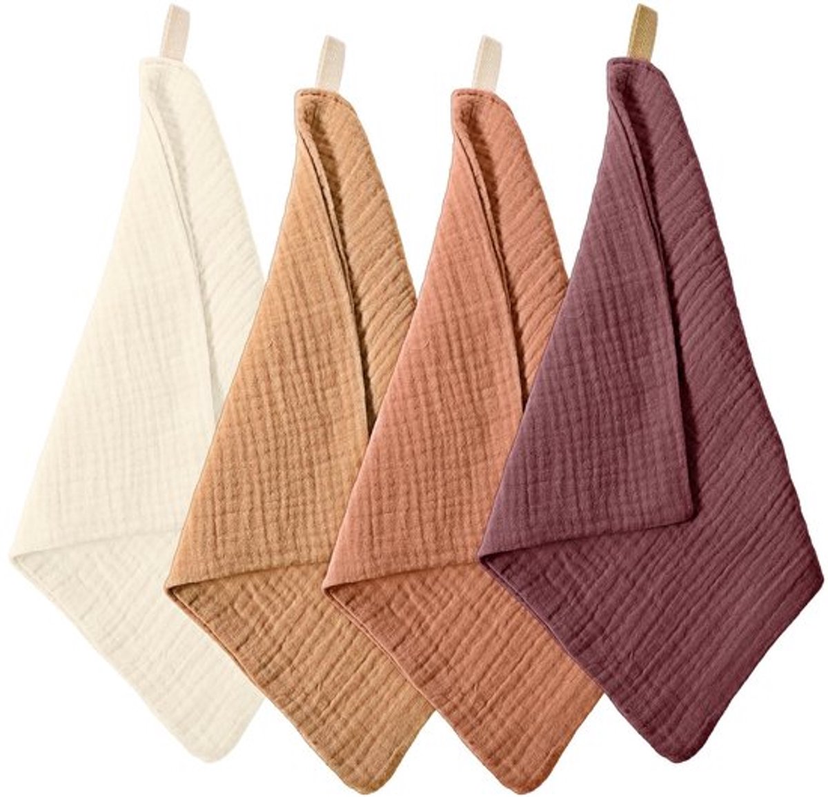 Gezichtsdoeken 4 Stuks - Zachte Washandjes - Absorberende Mousseline - Herbruikbare Gezichtshanddoeken - Ademend - 23x23 cm