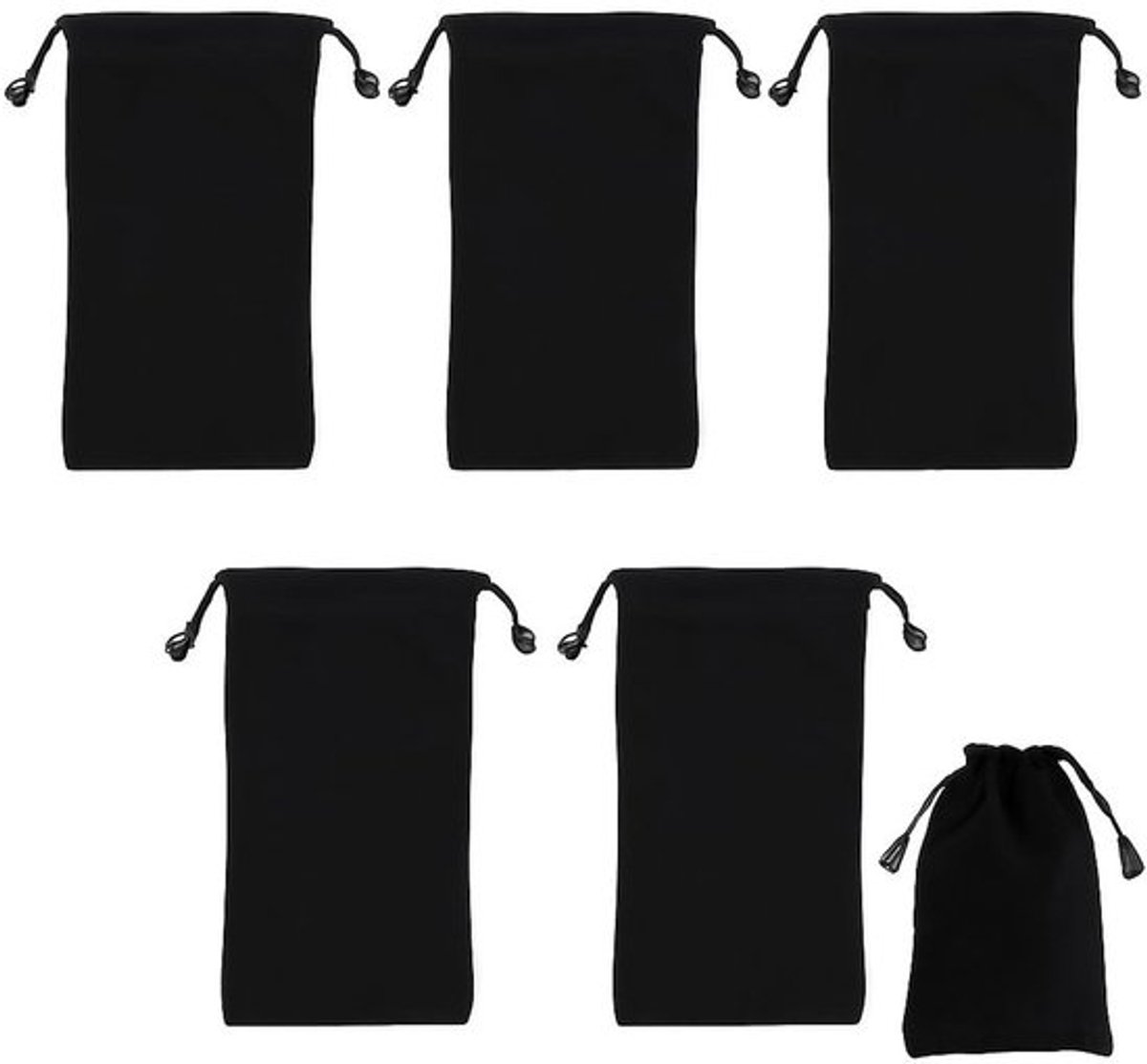 Fluwelen Zakjes 10 x 20 cm - Cadeauzakjes - Sieradenzakjes - Trekkoord - Set van 5 - Zacht Fluweel - Cadeauzakje
