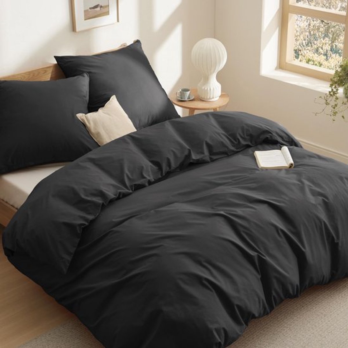 Beddengoed 155 x 220 cm - Katoen 100% - 3-delig met 2 Kussenslopen 80 x 80 cm - Oeko-Tex -