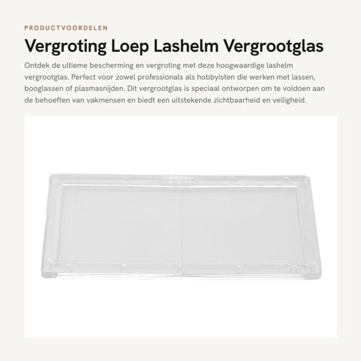 Loep 1.50 Vergroting - Lashelm Vergrootglas - Geschikt voor Booglassen - Compact Ontwerp - Weerbestendig - Professioneel Verwerkt