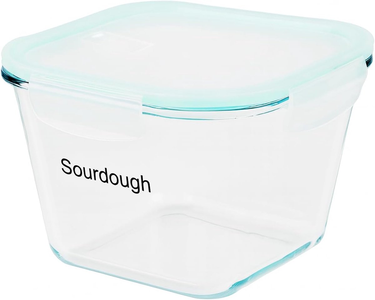 ZoeQide 2 liter gistpot van borosilicaatglas met luchtdicht deksel met brede opening voor zelfgemaakte brood - ShopVlot