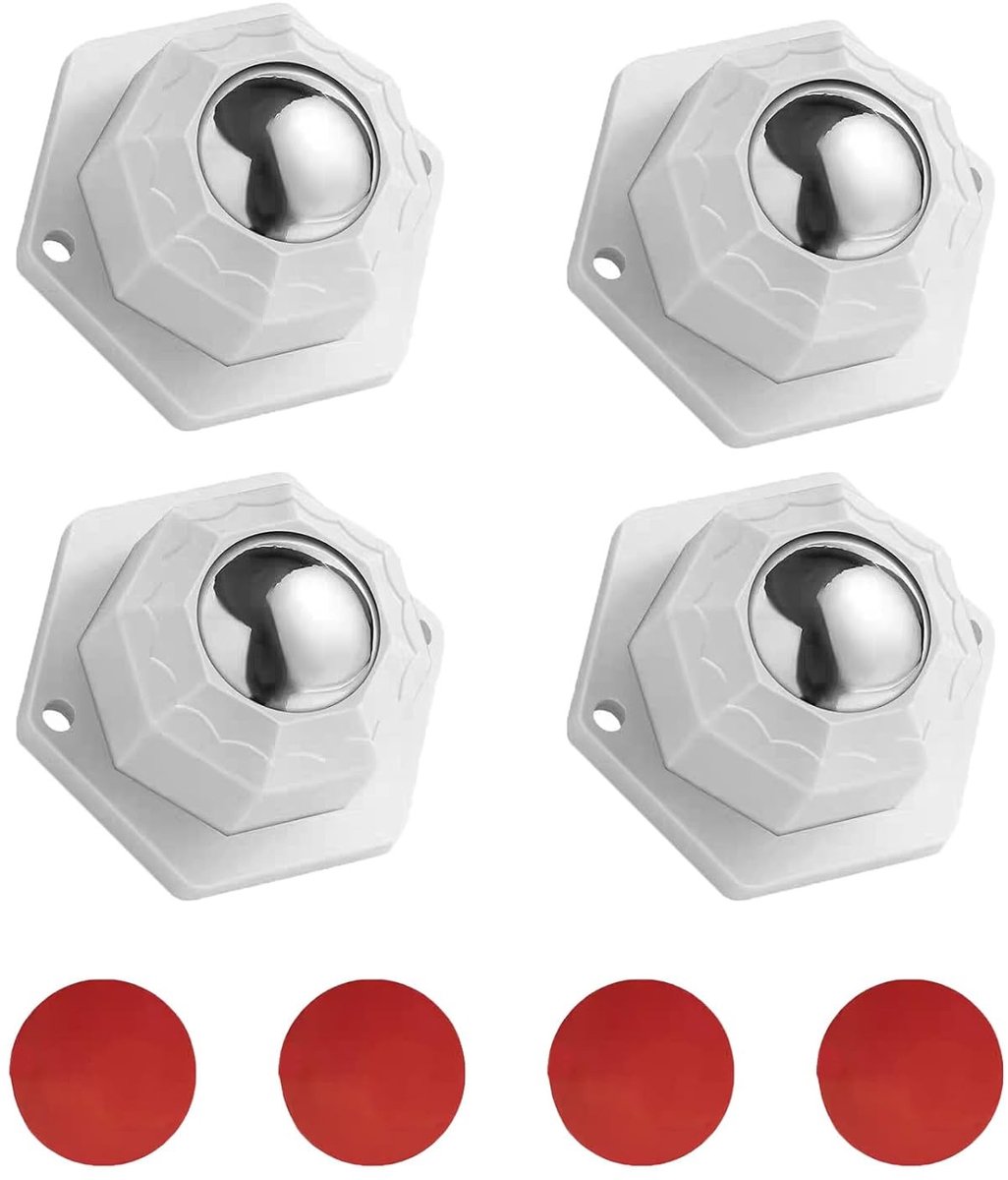 Set van 4 zelfklevende 20 mm meubelwielen met 360 graden draaifunctie, geschikt voor zware belasting tot 200 kg, ideaal voor meubels en keukentoepassingen