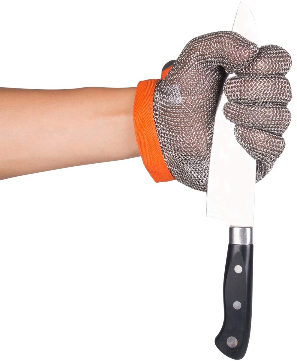 Snijbestendige handschoenen van roestvrij staal voor slagers, restaurantwerk en vleesverwerking - maat XL