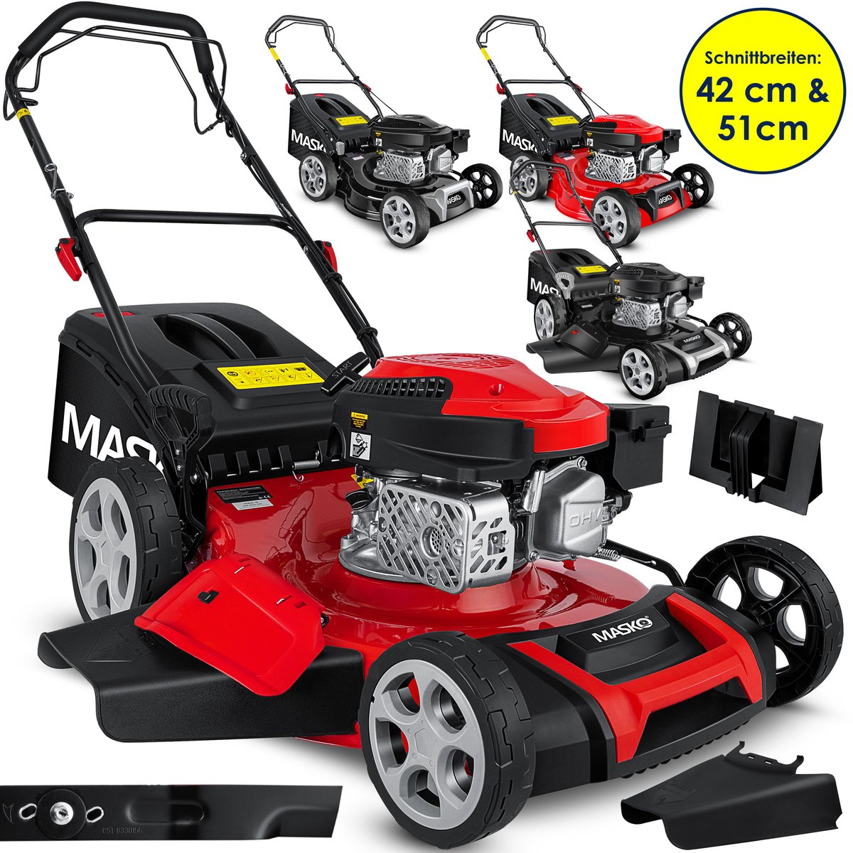 MASKO® Benzine Grasmaaier 5-in-1 EasyClean Functie