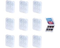 SnelShoppen - Pack van 10 Memory Card Sleeves voor SD, TF en MS ProDuo - Beschermende Opbergdoos met 8 Kaartsleuven - Transparant ABS Kunststof - Idea