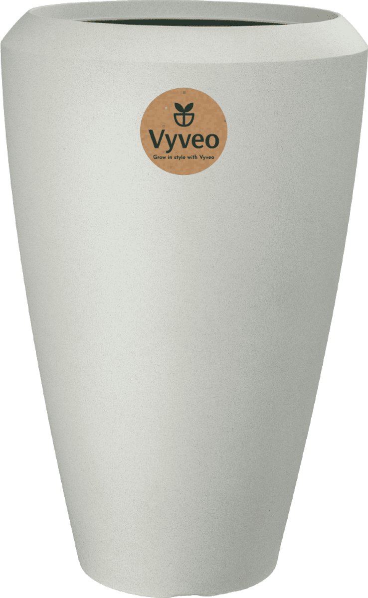 Vyveo - Vaas Nalou - 44x70 - Wit - Bloempot voor binnen en buiten - Lichtgewicht - Breukbestendig - Vorstbestendig - UV-bestendig