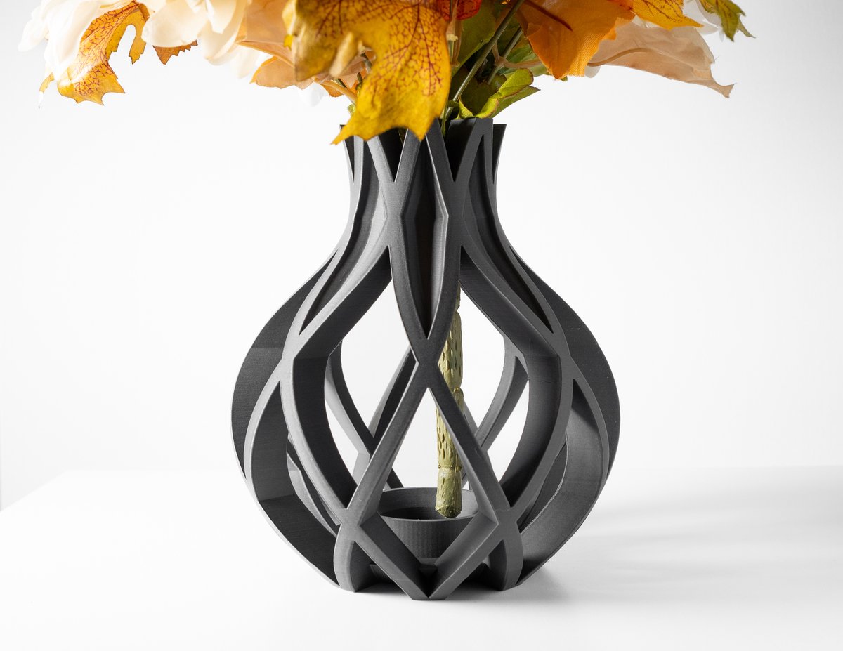 Skushy Vaas Oukan - Geschikt voor Bouwbloemen - Japandi Designvaas voor Droogbloemen en Kunstbloemen - Sculpturale Decoratieve Vaas - Moderne Woondecoratie