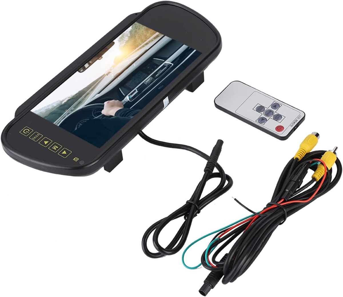 SnelShoppen - Achteruitrijcamera Set met 7 inch LCD Display Achteruitkijkspiegel, Parkeermonitor, DC 12V-24V voor Veilig Parkeren en Achteruitrijden