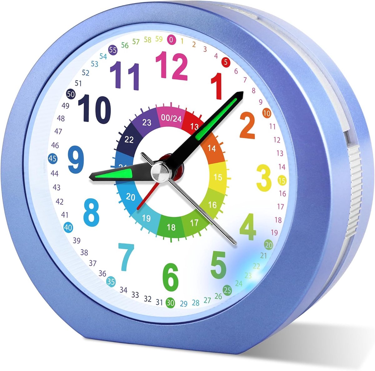 SnelShoppen - DTKID Analoge Wekker met Grote Cijfers, Stil Mechanisme, Perfect voor Slaapkamer, Kinderen, Thuis, Zwart
