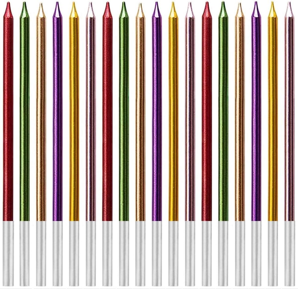 Verjaardagskaarsen - Taart Decoratie - Feestelijke Versiering - Rookvrije Vlam - 18 Stuks - Gekleurd