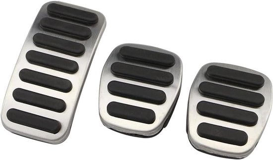 Pedaal Covers - Auto Interieur - Verbeterde Grip - Antislip Rubber - MT 3* - Zilver — afbeelding 2