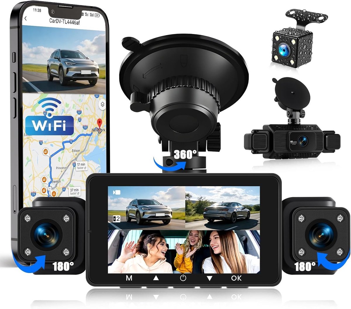 Dashcam Spiegel - 1080p Resolutie - 3 Inch Display - Nachtzicht - Voor Auto's