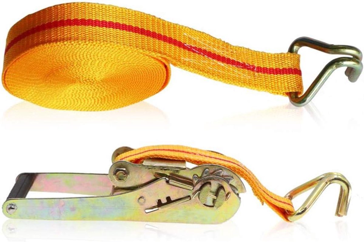 Ratelbanden set - Spanbanden zwaar - Lading zekeren - Snelsluiting klemslot - 4 cm breed 10m - Zwart