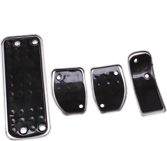 Auto Pedaalhoezen - Voetsteun Plaat - Verbeter Rijcomfort - Antislip Aluminium - Set van 2/3 - Zwart — afbeelding 2