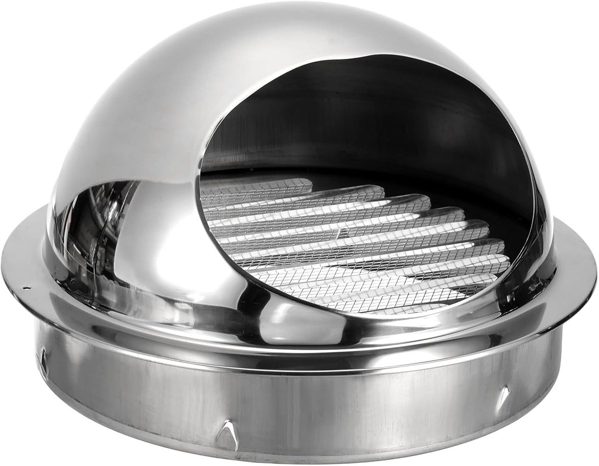 Ronde ventilatierooster van roestvrij staal, 295 mm, weerbestendig met insectenbescherming