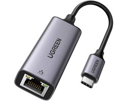 Ugreen - externe - netwerkkaart RJ45 - USB Type C - (1000 - Mbps / 1 - Gbps) - Gigabit - Ethernet - grijs - (CM199)