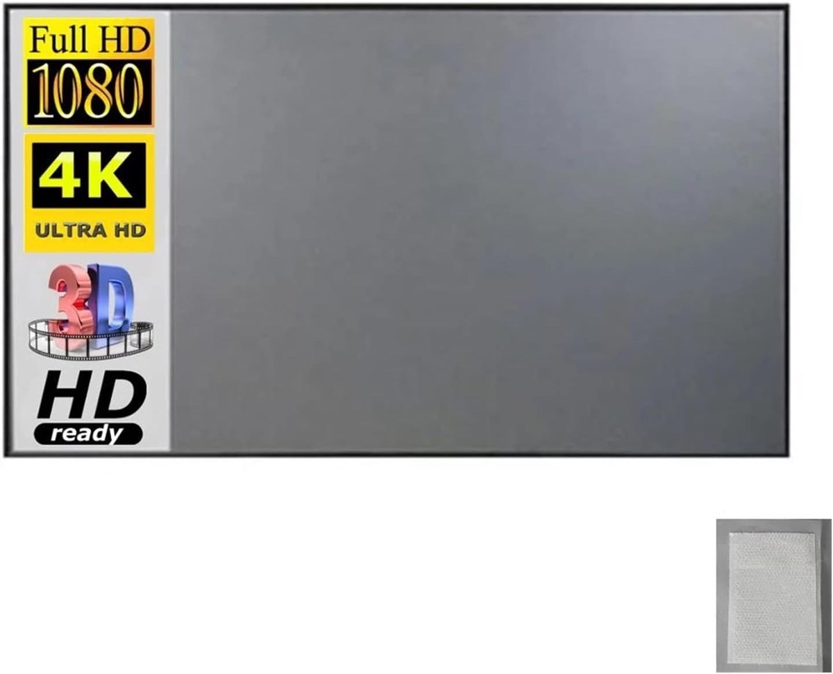 Projectiescherm Doek - Projector Scherm - Thuisbioscoop Creëren - Hoge Dichtheid Vezel - 72 inch - Grijs